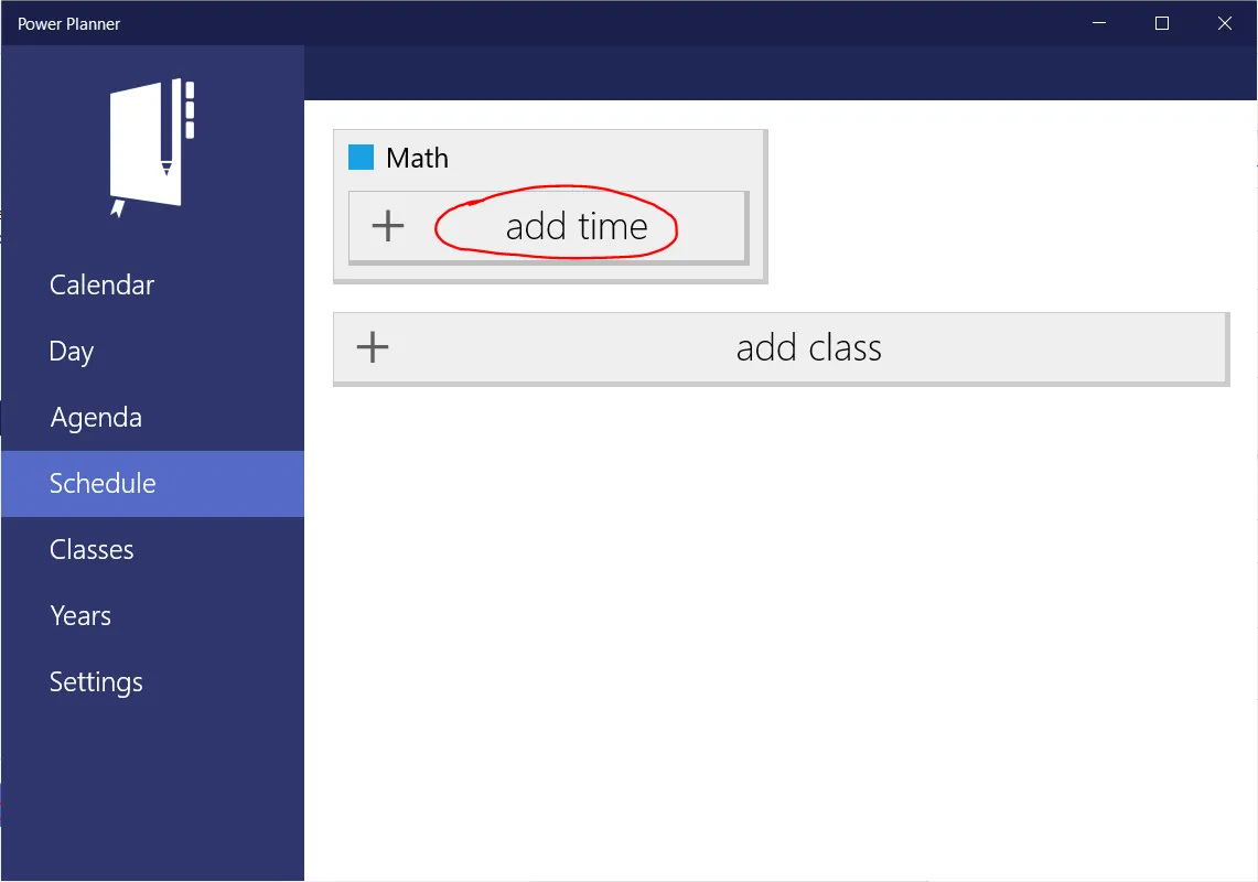 Add schedule button