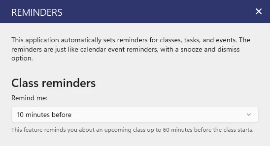 Configuring schedule reminders