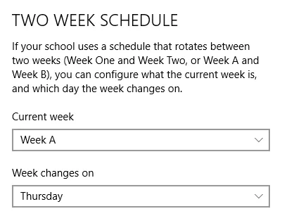 Changing current week